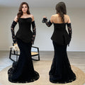 C7299 cross-border   fashion women's sexy bandeau see-through lace maxi dress two-piece set