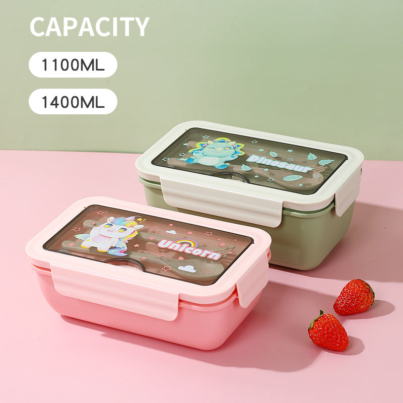 Microwaveable lunch box with lid - perfect for office workers, keeps food fresh, airtight plastic bento box