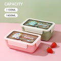 Microwaveable lunch box with lid - perfect for office workers, keeps food fresh, airtight plastic bento box