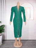 Temu cross-border e-commerce  fashionfashion women's clothing hot diamond beads african plus sizeolwork clothingdress