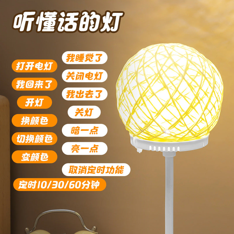 Smart voice-activated night light, usb bedside lamp, sound control light, home/dorm room night light, creative wake-up light