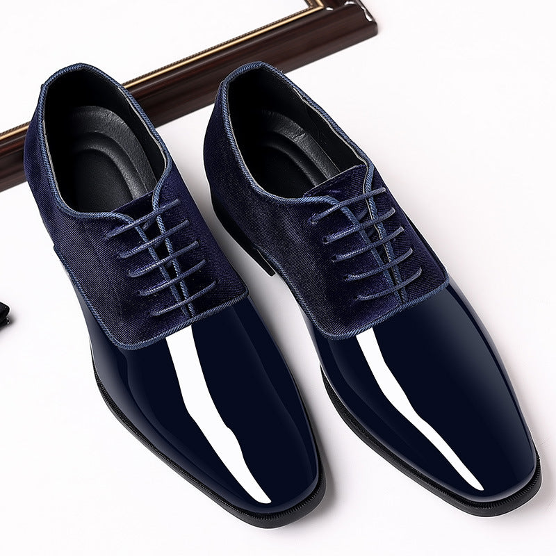 Men's formal business leather shoes - lightweight, trendy, low-cut, british style, pointed toe, in-stock, wedding/groom shoes