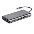 Type-c expansion hub: usb splitter, hdmi, ethernet adapter, 10-in-1 docking station with gigabit ethernet port