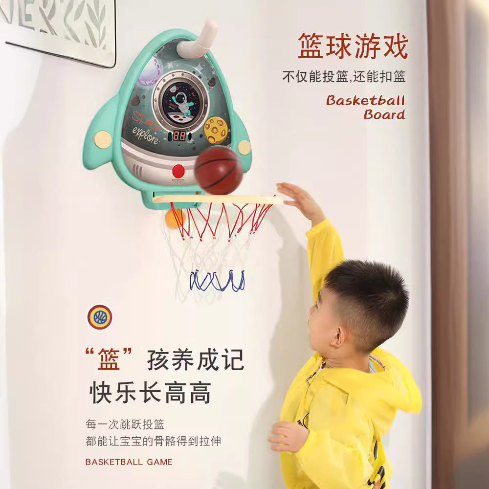 Baby basketball hoop indoor hanging kids basketball stand 1-3 years old 2 infant toy 4-in-1 multifunctional