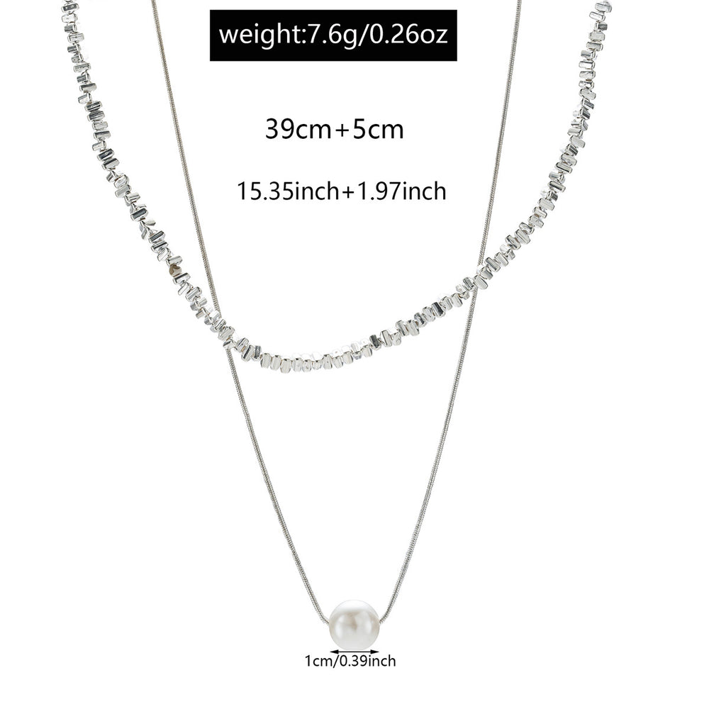Pearl sweater necklace wholesale cross-border jewelry women's layered high-end light luxury niche irregular autumn and winter clavicle chain