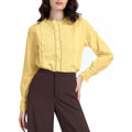 fashioncasuallacelong sleeves formal shirt for women springnew arrivalcut out button tops