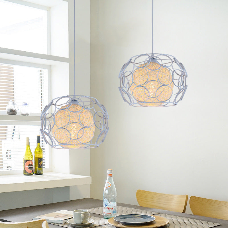 Wrought iron bird cage vine ball lamp Nordic creative hotel teahouse restaurant bar shop hot pot restaurant chandelier retro style