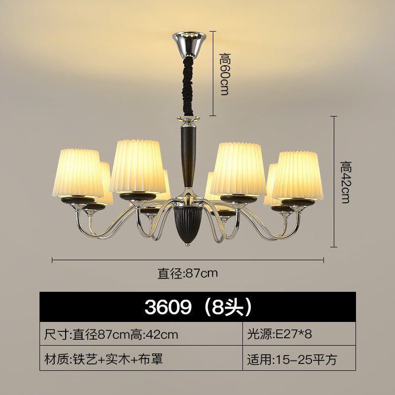 Dining room medieval country main light pleated simple creative living room chandelier retro wrought iron full spectrum light luxury bedroom light