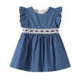 Kids' princess dress  new style baby girl dress denim vest dress chic girls' pleated skirt summer