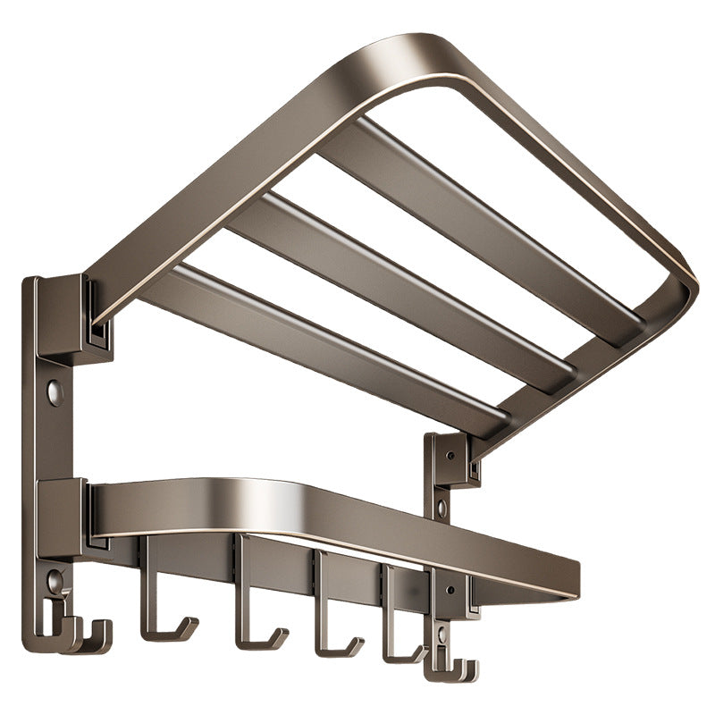 Factory supply bath towel rack suit bathroom punch-free storage rack bathroom toilet space aluminum wall-mounted towel rack