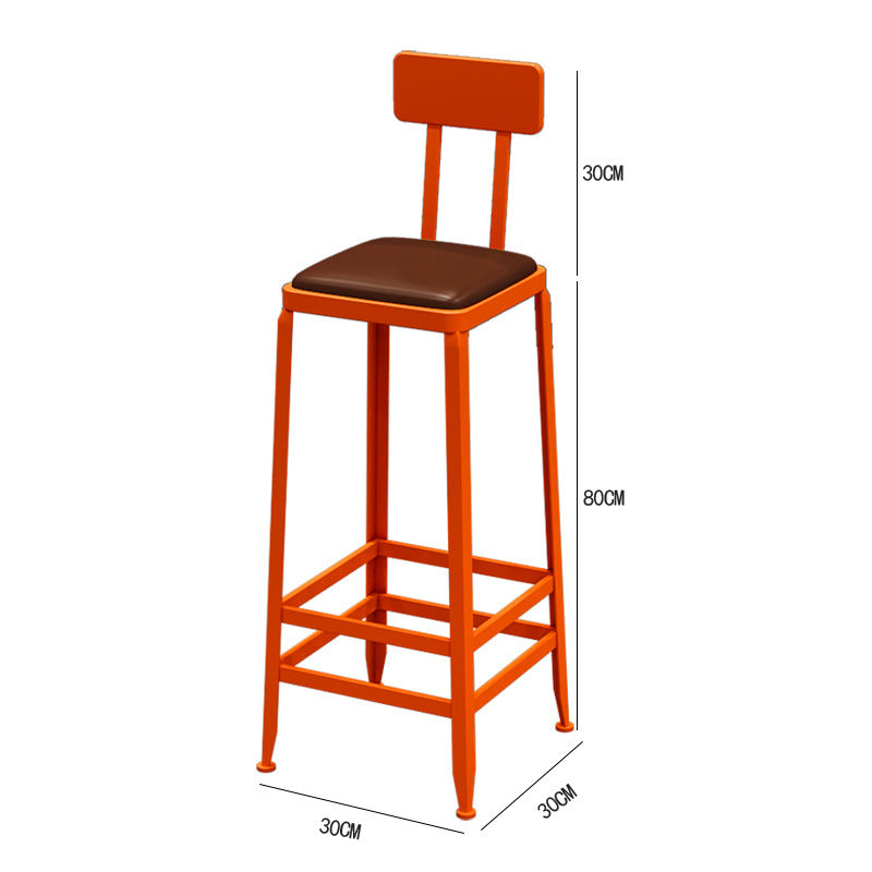 Bar cafe wall commercial wood bar table and chair combination Internet celebrity long wrought iron soft seat back dining table and chair