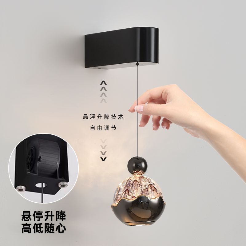 Bedroom bedside wall lamp snow mountain adjustable hand scan sensor living room aisle background wall lamp modern accessible luxury hanging wire lamp