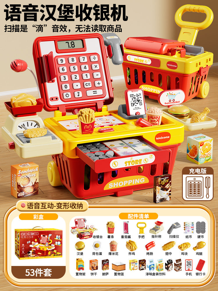 Kids' supermarket cash register toy - educational simulation checkout counter for boys and girls - pretend play birthday gift for toddlers