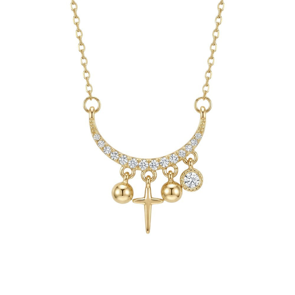 Popular hot-selling zirconium-inlaid classy necklace, accessible luxury, niche women's versatile elegant, simple, non-fading clavicle chain jewelry