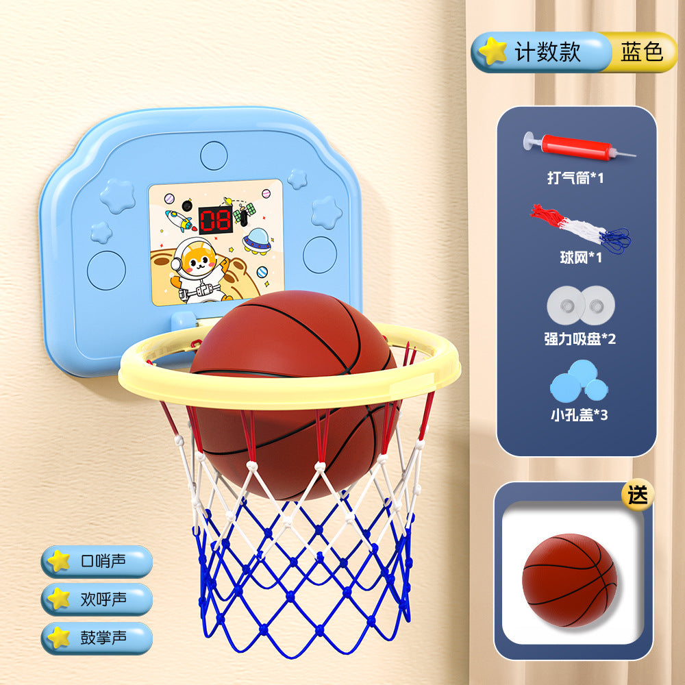Kids' hanging basketball hoop - indoor/outdoor, no drilling required, foldable, with scoring system and rings - perfect for kindergarten basketball games and toys