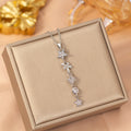 X-8373 steel color-flower necklace [titanium steel chain copper inlaid zirconium pendant]