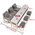 180cm multifunctional marble (single table) + 3 square stools + 3 sofa chairs