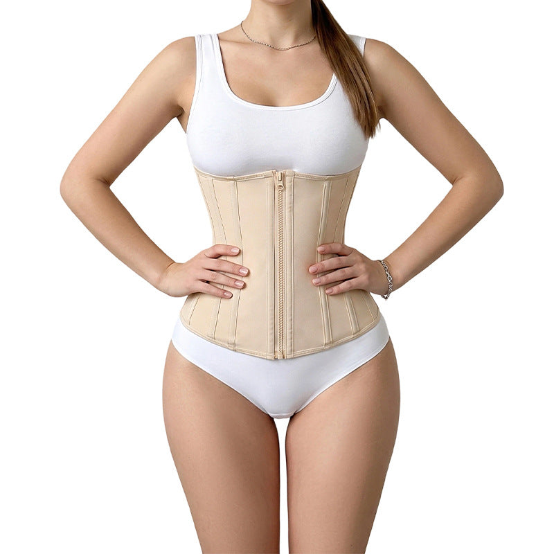 Oemexporthot selling mesh 24 bone external zipper double breasted waist belt slimming body shaping waist belt