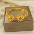 middle eastern women's luxury wedding bracelet and ring set - floral wedding bridal gift jewelry set