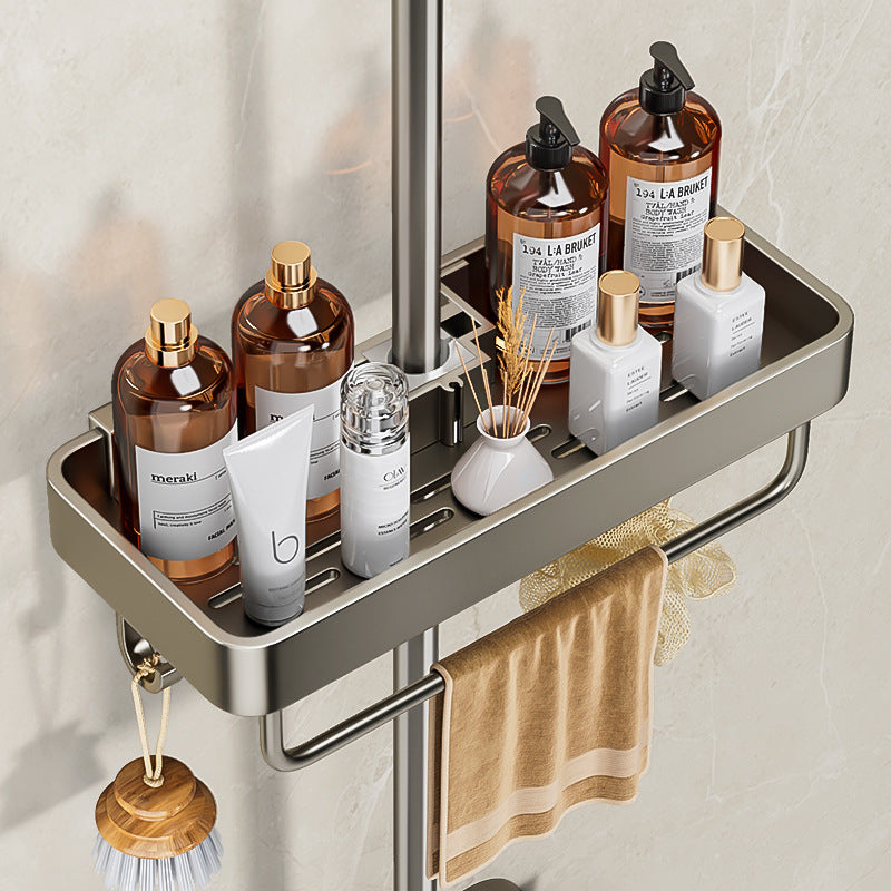 Shower rack No punching toilet Shower rod Bathroom tray Household shower room Storage basket hanger