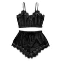 Fashion cross-border hot style sexylace sexy fungus edge three-point chest-wrapped laceintimates suit pajamas
