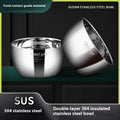 Thickened stainless steel double-layer soup bowl - heat-resistant & insulated stainless steel tableware - kitchen utensils in stock