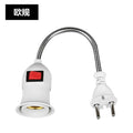 European standard lamp holder with switch socket lamp british standard hose lamp holder plug bedroom wall lamp e27 screw led plug lamp holder