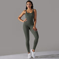 European and american seamless ribbed bodysuit yoga outfit - tummy control, butt lift, sports bra, tight-fitting bodysuit, quick-dry fitness apparel for women