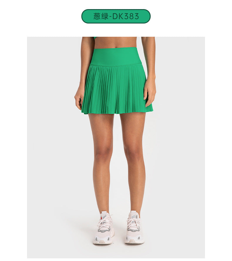 Spring/summer dopamine dressing: pleated tennis skirt & sexy cami yoga tank top workout set for women