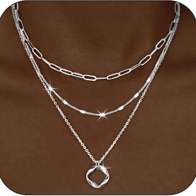 new arrivalfashioncasual stackable exquisite 14k gold-plated fashionbows paper clip pendant necklace