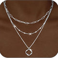new arrivalfashioncasual stackable exquisite 14k gold-plated fashionbows paper clip pendant necklace