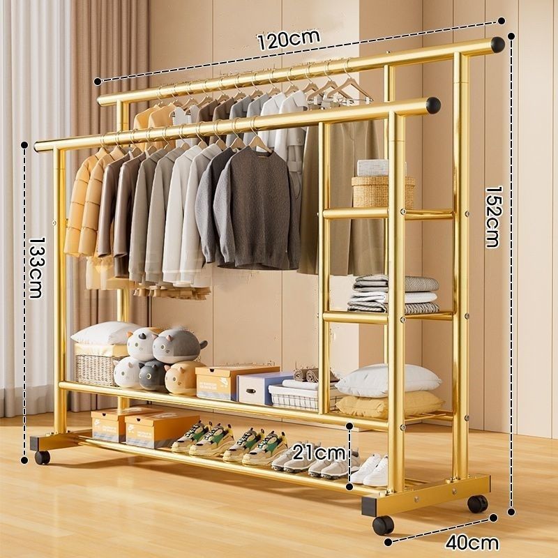 Simple coat rack, movable clothes drying rack, floor-standing indoor room, multi-functional clothes rack, accessible luxuryfor home bedroom