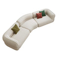 French cream wave bobo ball sofa small apartment living room designer popular curved corner teddy velvet sofa