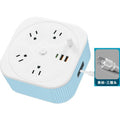 110v power strip travel adapter with usb ports - portable, retractable, us plug extension cord