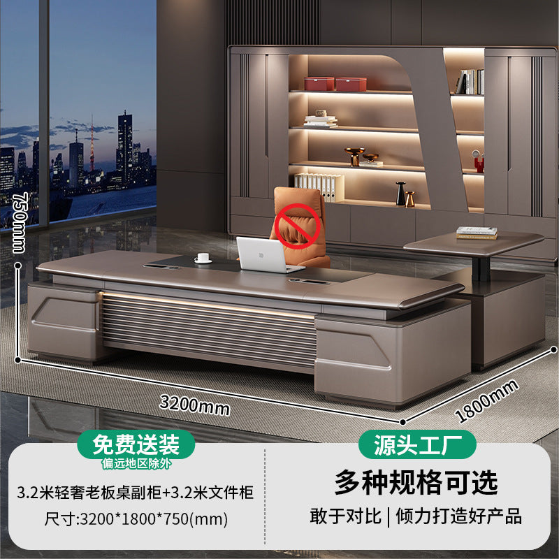 Saint li office furniture fashion boss desk executive desk metal paint baking paint supervisor manager office desk and chair combination