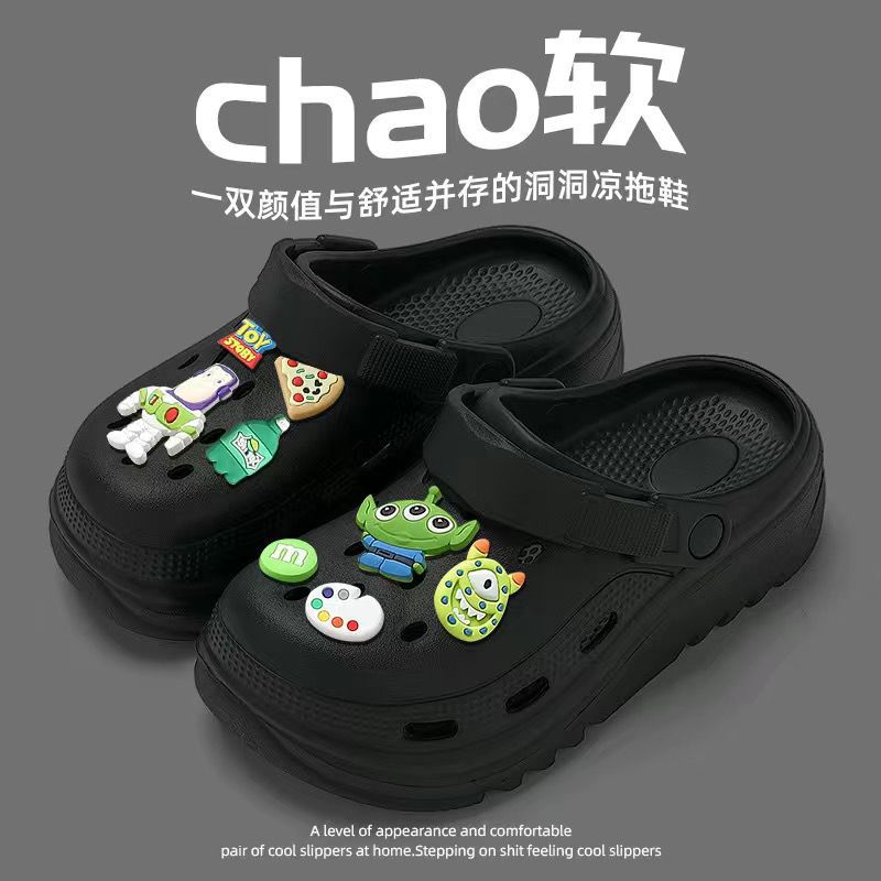 New arrival crocs women's summer 2025 new arrival shit-stepping outwear nurse thick solenon-slip toe cap sandals and slippers for women
