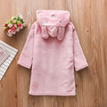 Girls' autumn/winter clothing: cute fleece-lined outerwear for baby girls, princess bathrobes for infants aged 0-3 years