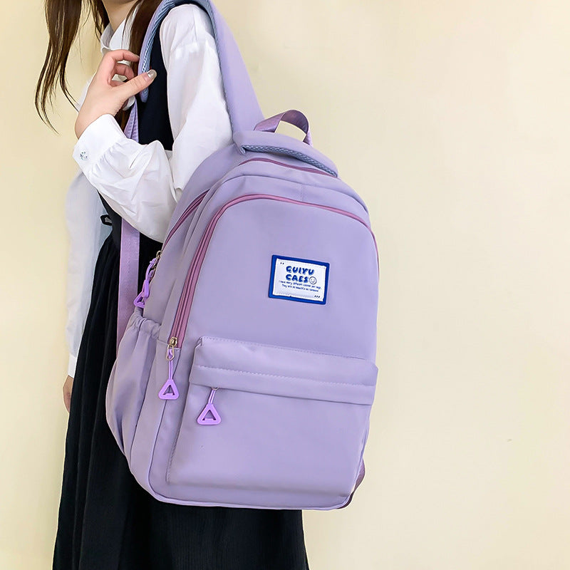 Student schoolbag female junior high school student 2025 new nylon material female college student adolescent male backpack