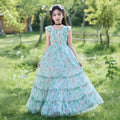 Girls' chiffon dress - floral print, country style, fresh and flowy, suspender dress, chic and stylish, new  long dress