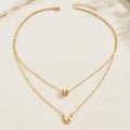 Wholesale metal butterfly heart necklace - european & american style, minimalist, unique, high-end, double-layered choker necklace accessory