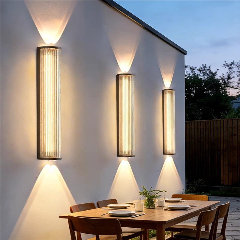 Up and down luminous outdoor wall lamp changhong glass waterproof courtyard gate side lights villa exterior wall