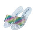 2024 new fashion women's slippers - summer rhinestone stylish ladies' outdoor wear, girly heart-shaped flat color block sandals