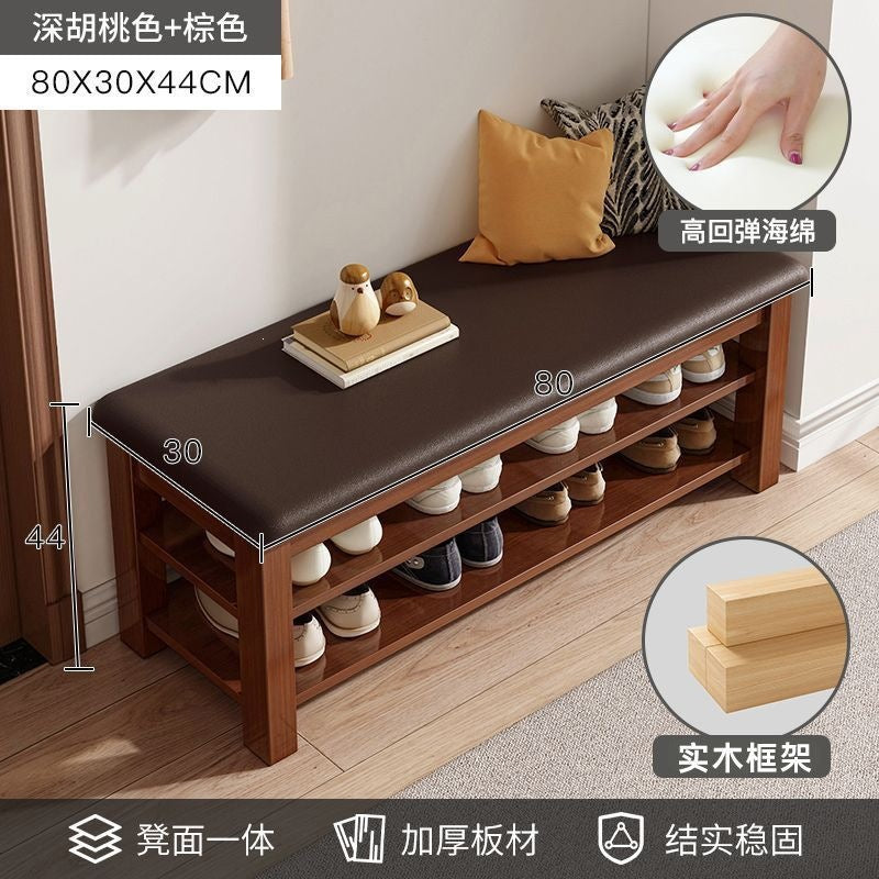 Solid wood leg shoe changing stool for home door can sit storage scandinaviancasual shoe stool small apartment entrance stool