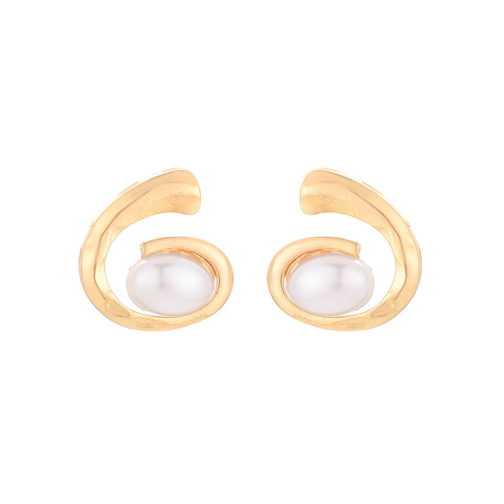 European and american new fashion earrings jewelry, trendy and unique statement faux pearl dangle earrings, niche ins high-end stud earrings