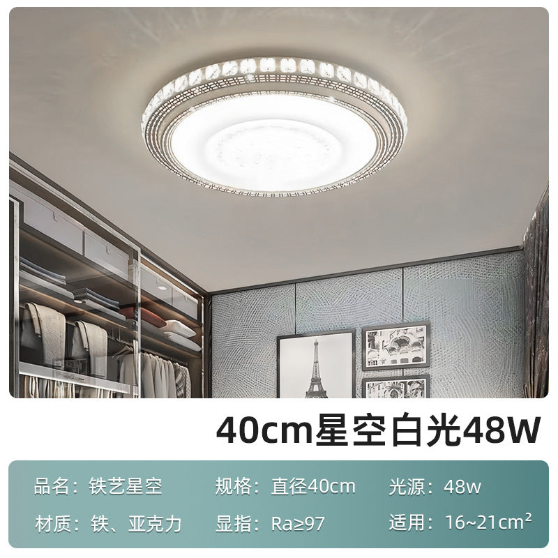 Living room light simple modern round atmosphere led ceiling light crystal bedroom light dining room lighting household lighting