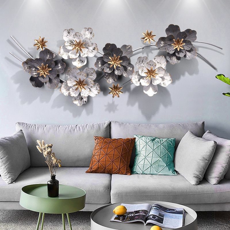 Iron chinoiserie living room wall hanging sofa wall decoration creative metal pendant wall decoration light luxury entrance background restaurant