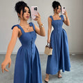 cross-border fashion sleeveless waist a swing halter dress women's summer new floral slimming look skirt