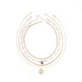 European and american round tag necklace wholesale niche trendy devil's eye multi-layered cold hip-hop style clavicle chain
