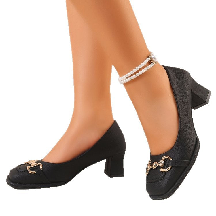 spring/autumn new arrival: plus-size women's heeled single shoes for cross-border e-commerce. sizes 35-42 available. dropshipping available for  and