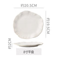 8inch shallow plate-blue and white dots